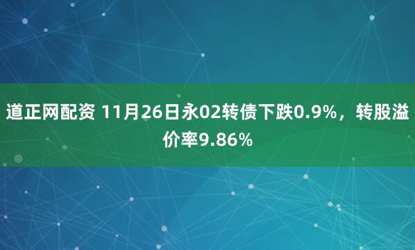 道正网配资 11月26日永02转债下跌0.9%，转股溢价率9.86%